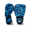 Blue Butterfly Print Boxing Gloves-grizzshop