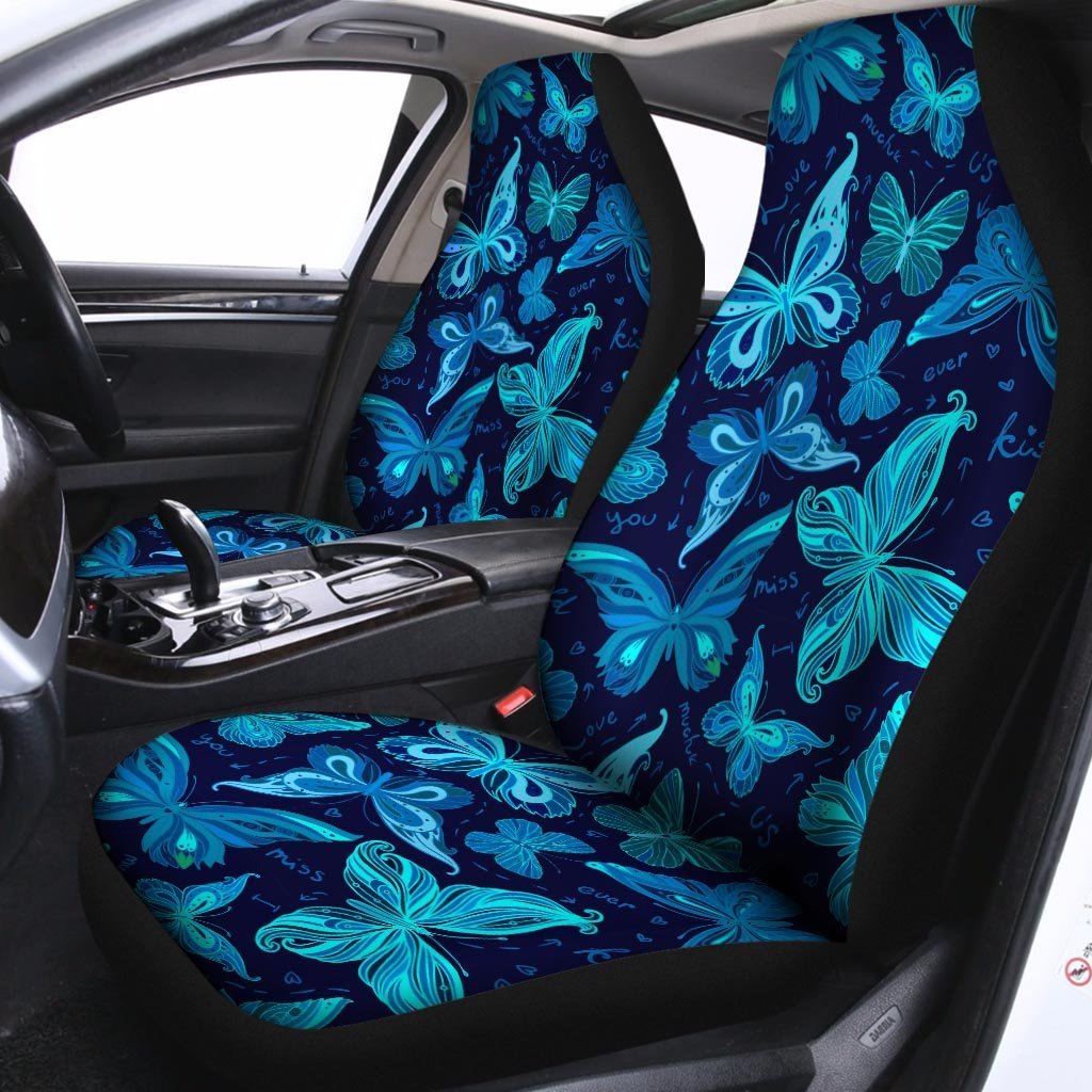 Blue Butterfly Print Car Seat Covers-grizzshop