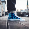 Blue Butterfly Print Men's High Top Shoes-grizzshop