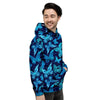 Blue Butterfly Print Men's Hoodie-grizzshop