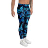 Blue Butterfly Print Men's Leggings-grizzshop