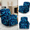 Blue Butterfly Print Recliner Cover-grizzshop