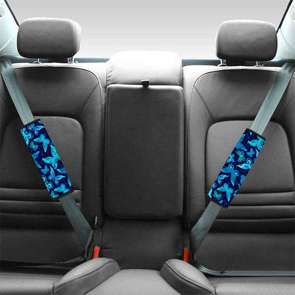 Blue Butterfly Print Seat Belt Cover-grizzshop