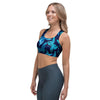 Blue Butterfly Print Sports Bra-grizzshop