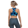 Blue Butterfly Print Sports Bra-grizzshop