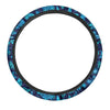 Blue Butterfly Print Steering Wheel Cover-grizzshop