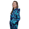 Blue Butterfly Print Women's Hoodie-grizzshop