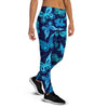 Blue Butterfly Print Women's Joggers-grizzshop