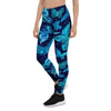 Blue Butterfly Print Women's Leggings-grizzshop