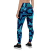 Blue Butterfly Print Women's Leggings-grizzshop