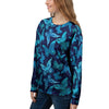 Blue Butterfly Print Women's Sweatshirt-grizzshop