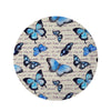 Blue Butterfly Watercolor Print Round Rug-grizzshop