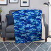 Blue Camo Print Blanket-grizzshop