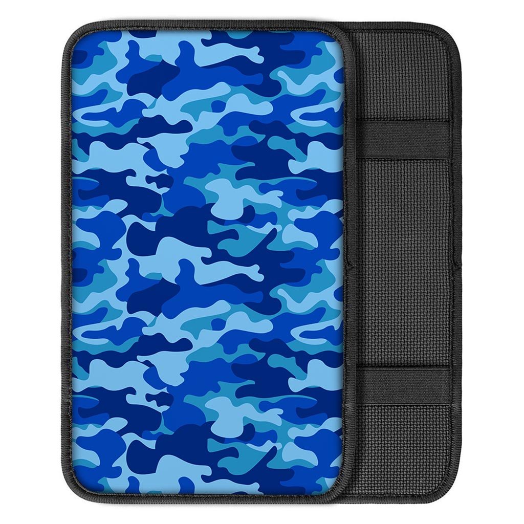 Blue Camo Print Car Console Cover-grizzshop