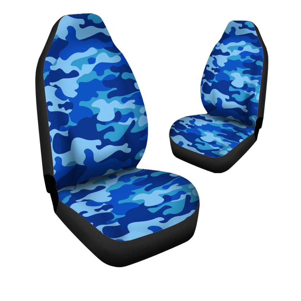 Blue Camo Print Car Seat Covers-grizzshop