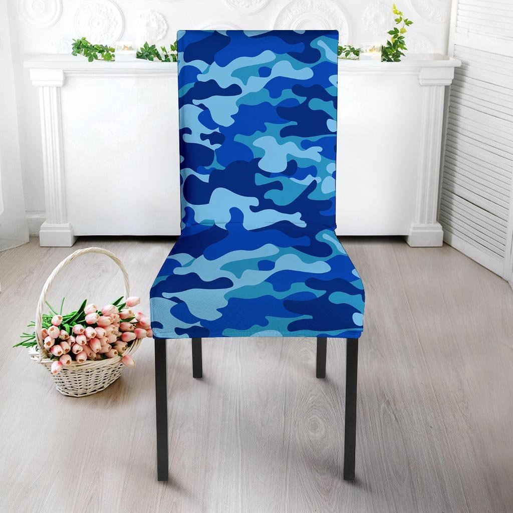 Blue Camo Print Chair Cover-grizzshop