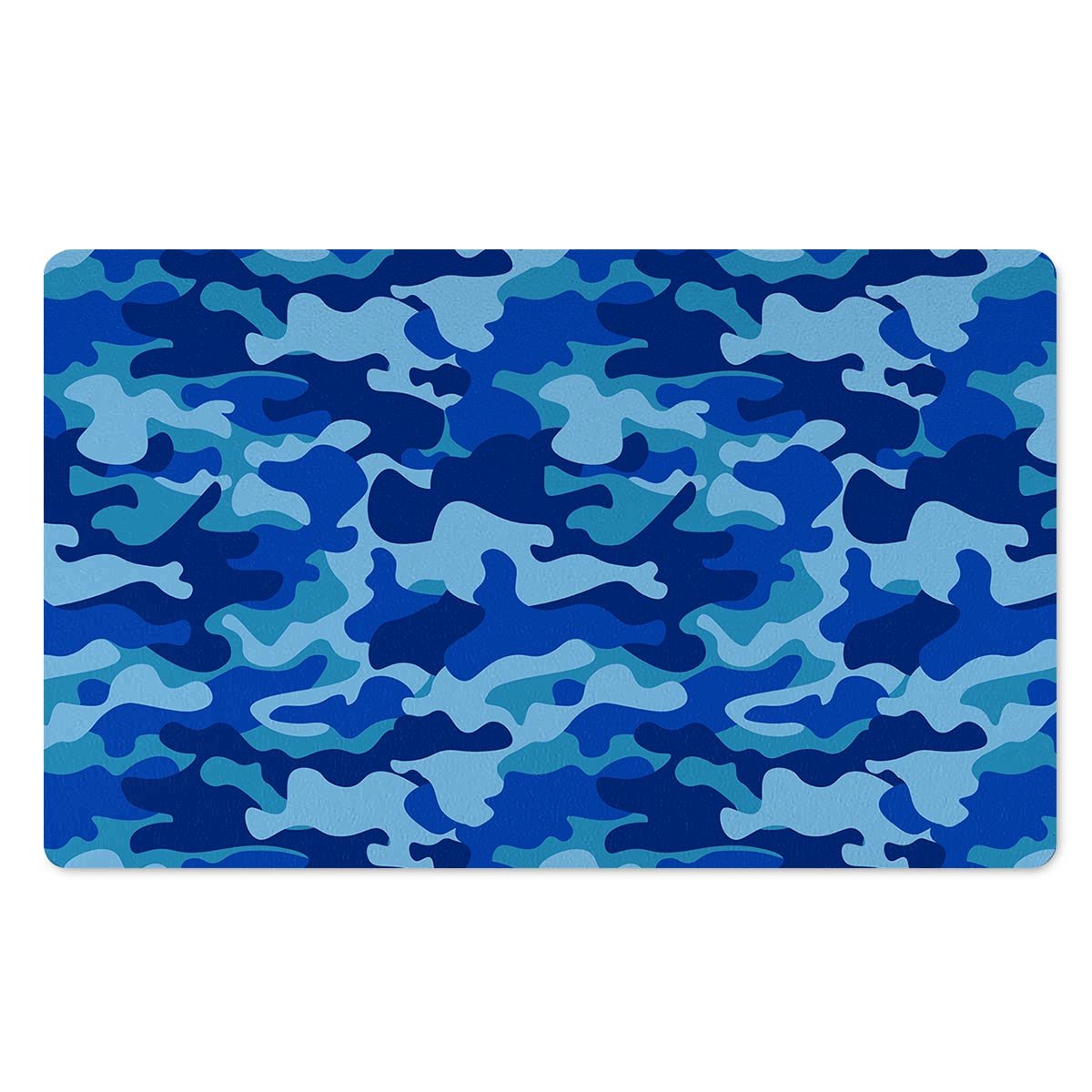Blue Camo Print Door Mat-grizzshop