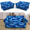 Blue Camo Print Loveseat Cover-grizzshop