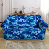 Blue Camo Print Loveseat Cover-grizzshop