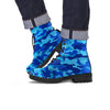 Blue Camo Print Men's Boots-grizzshop