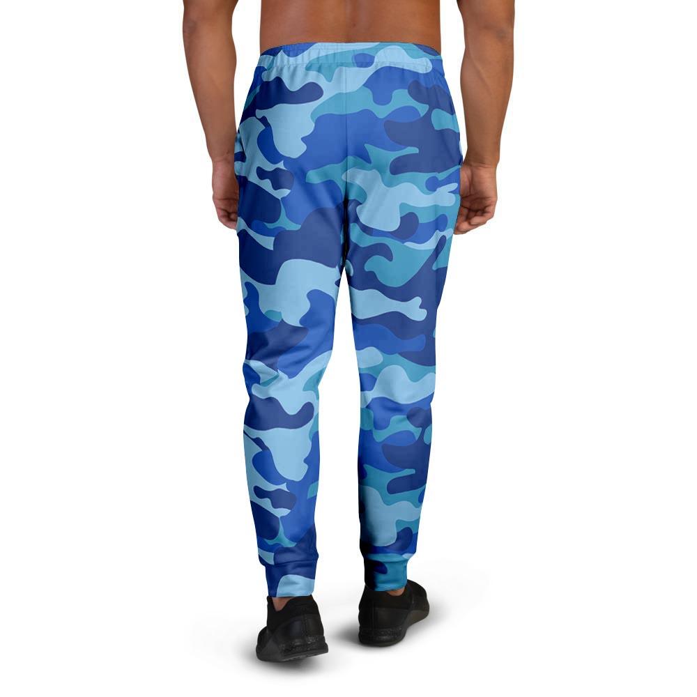 Blue Camo Print Men's Joggers-grizzshop