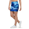 Blue Camo Print Mini Skirt-grizzshop