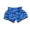 Blue Camo Print Muay Thai Boxing Shorts-grizzshop