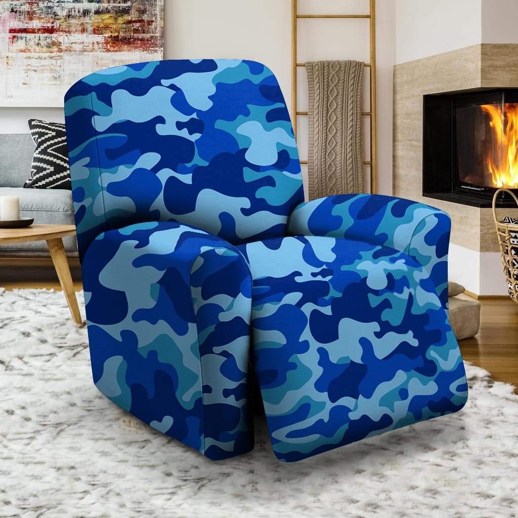 Blue Camo Print Recliner Cover-grizzshop