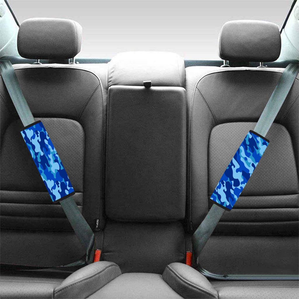 Blue Camo Print Seat Belt Cover-grizzshop