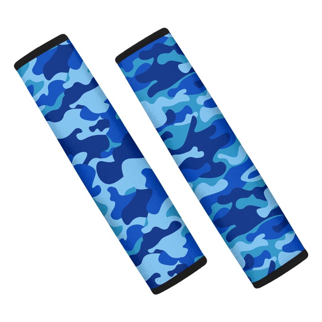 Blue Camo Print Seat Belt Cover-grizzshop