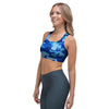 Blue Camo Print Sports Bra-grizzshop