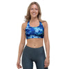 Blue Camo Print Sports Bra-grizzshop