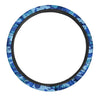 Blue Camo Print Steering Wheel Cover-grizzshop