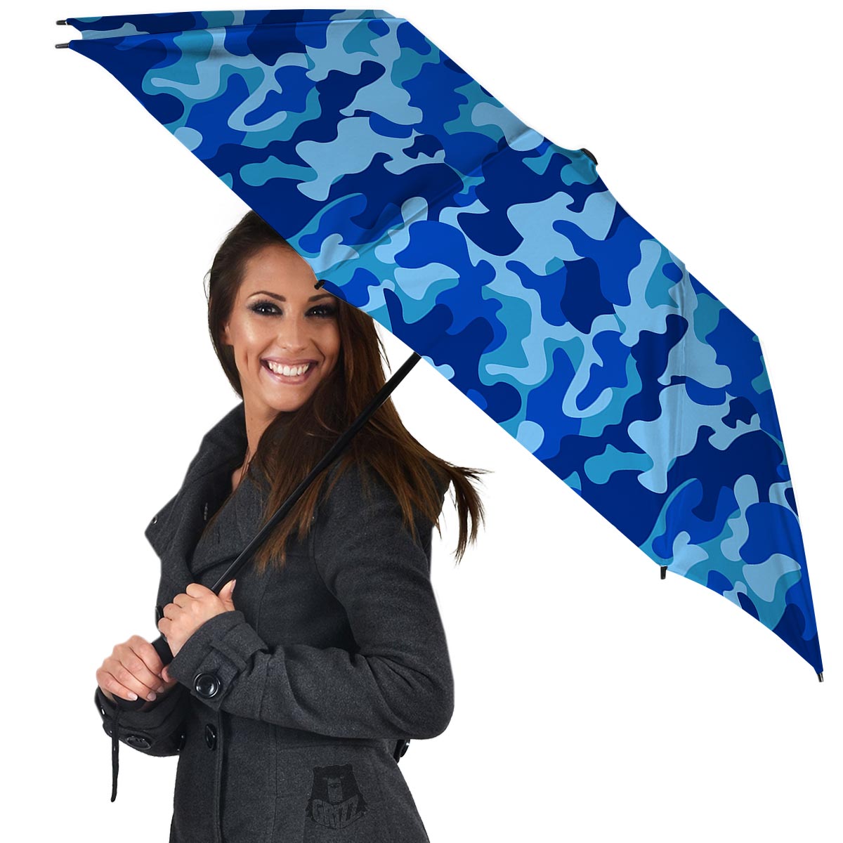 Blue Camo Print Umbrella-grizzshop