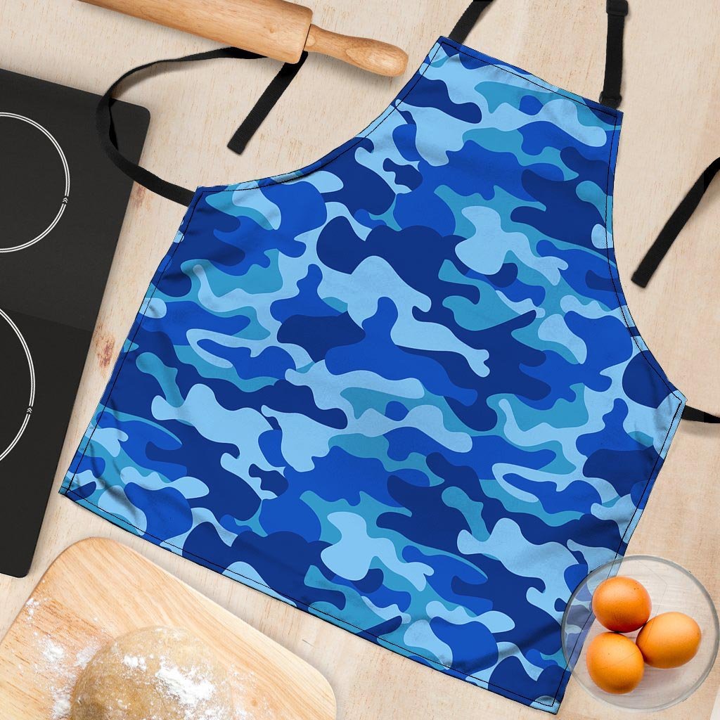 Blue Camo Print Women's Apron-grizzshop