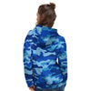 Blue Camo Print Women's Hoodie-grizzshop