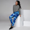 Blue Camo Print Women's Joggers-grizzshop