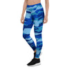 Blue Camo Print Women's Leggings-grizzshop