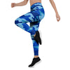 Blue Camo Print Women's Leggings-grizzshop