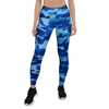 Blue Camo Print Women's Leggings-grizzshop