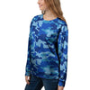 Blue Camo Print Women's Sweatshirt-grizzshop