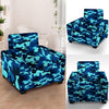 Blue Camoflage Print Armchair Cover-grizzshop