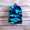 Blue Camoflage Print Backpack-grizzshop