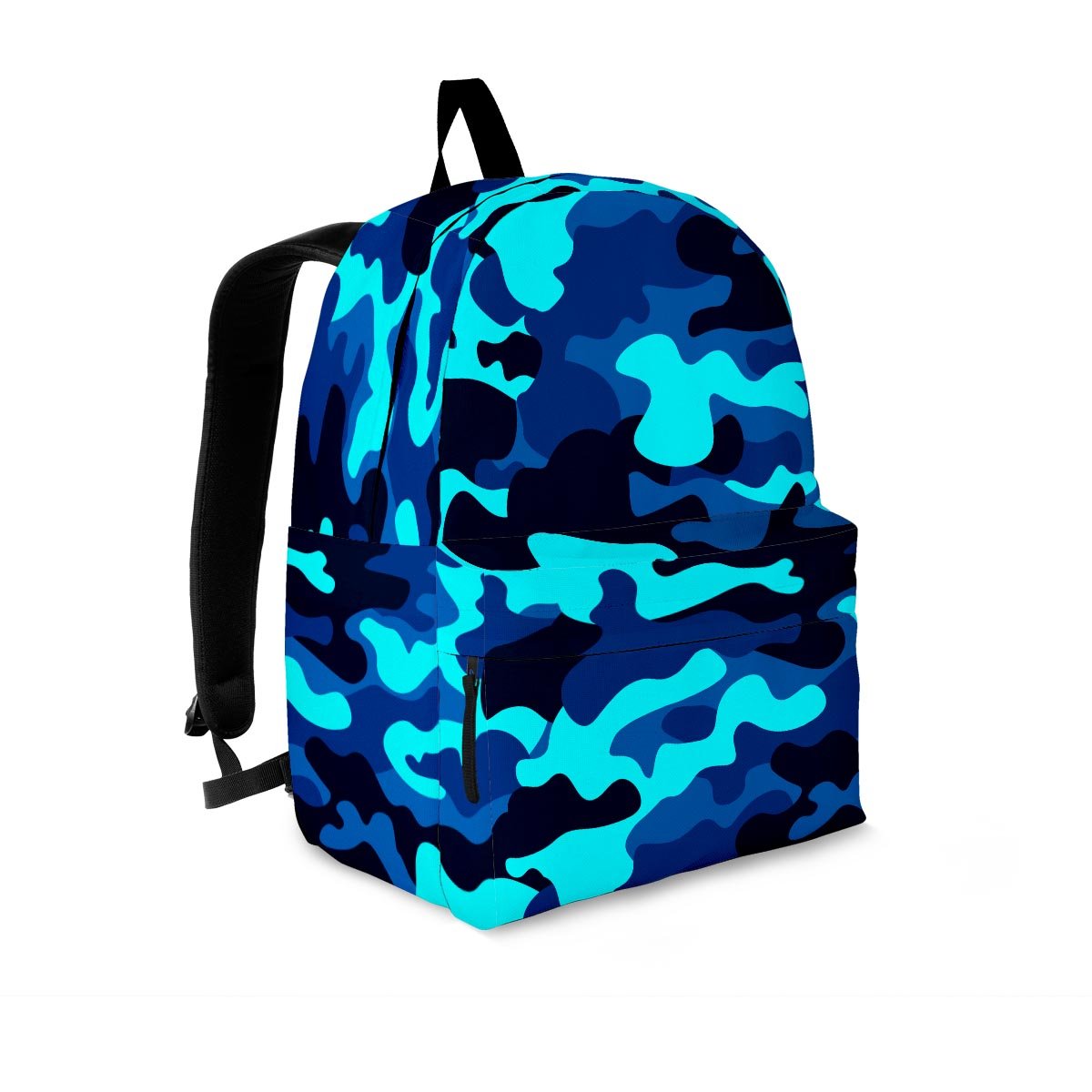 Blue Camoflage Print Backpack-grizzshop