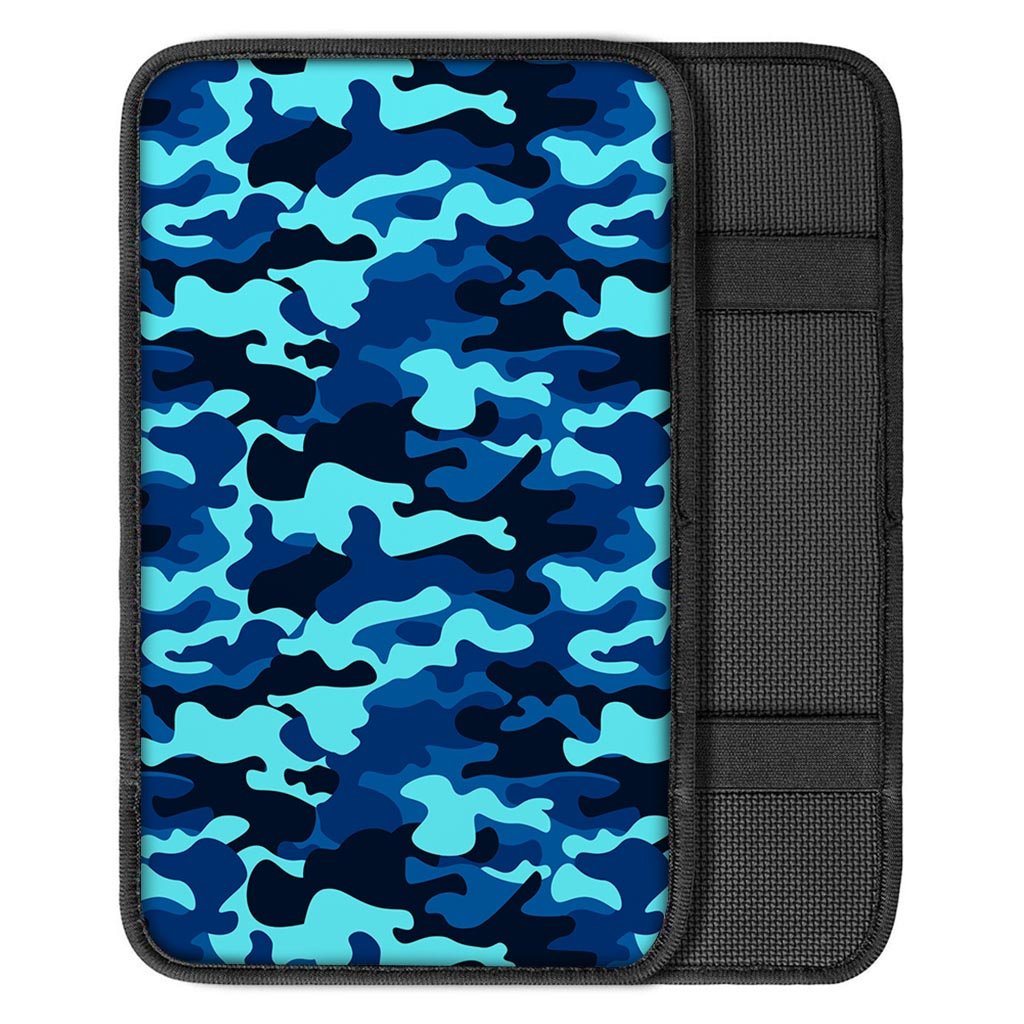 Blue Camoflage Print Car Console Cover-grizzshop