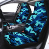 Blue Camoflage Print Car Seat Covers-grizzshop