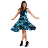 Blue Camoflage Print Dress-grizzshop