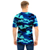 Blue Camoflage Print Men T Shirt-grizzshop