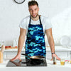 Blue Camoflage Print Men's Apron-grizzshop