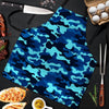 Blue Camoflage Print Men's Apron-grizzshop